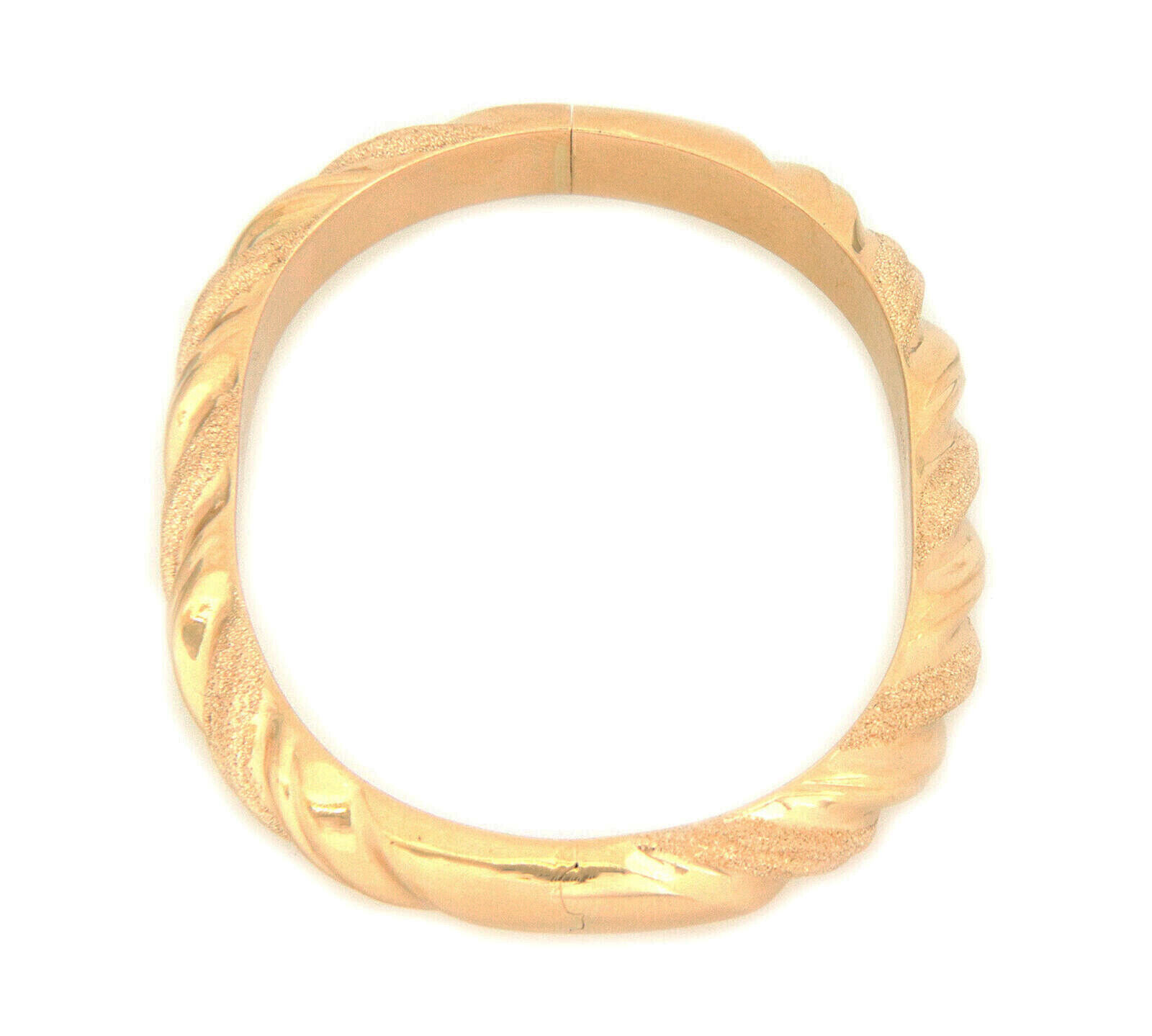Diamond Cut 14k Yellow Gold Bangle Bracelet - image 4