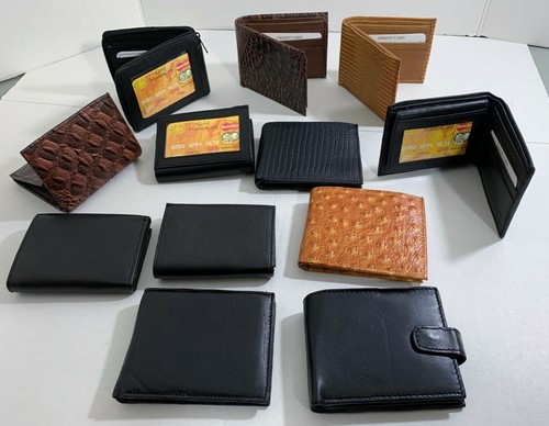 LOT OF 60 MEN WALLET QUALITY LEATHER BI-FOLD /TRI-FOLD WALLETS MIXED COLORS NEW - Picture 6 of 6