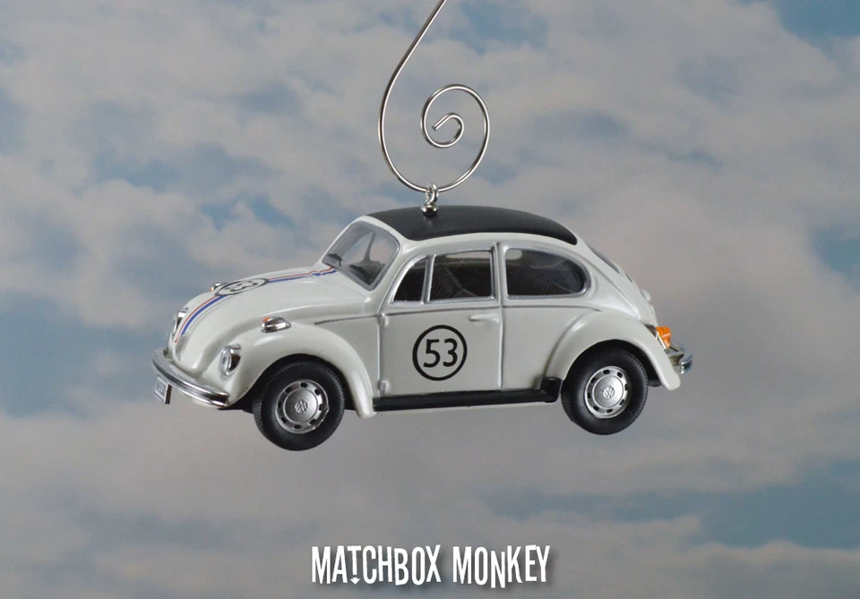 Herbie the Love Bug VW Volkswagen Escarabajo Adorno de Navidad Completamente Cargado Adorno Foto 3 de 4