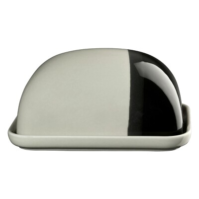 ASA Selection JOY Butterdose Butterglocke Porzellan Grau Schwarz 15,5 x 12,5 cm