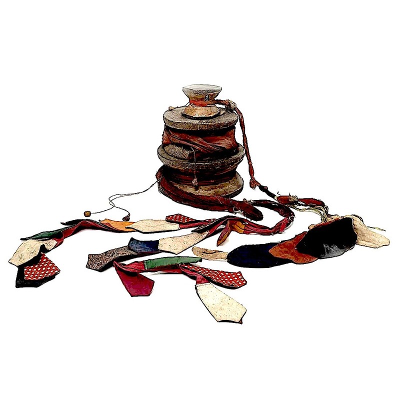 Tibetan Published Authentic Antique Ceremonial 3 Drums; Circa 1890!