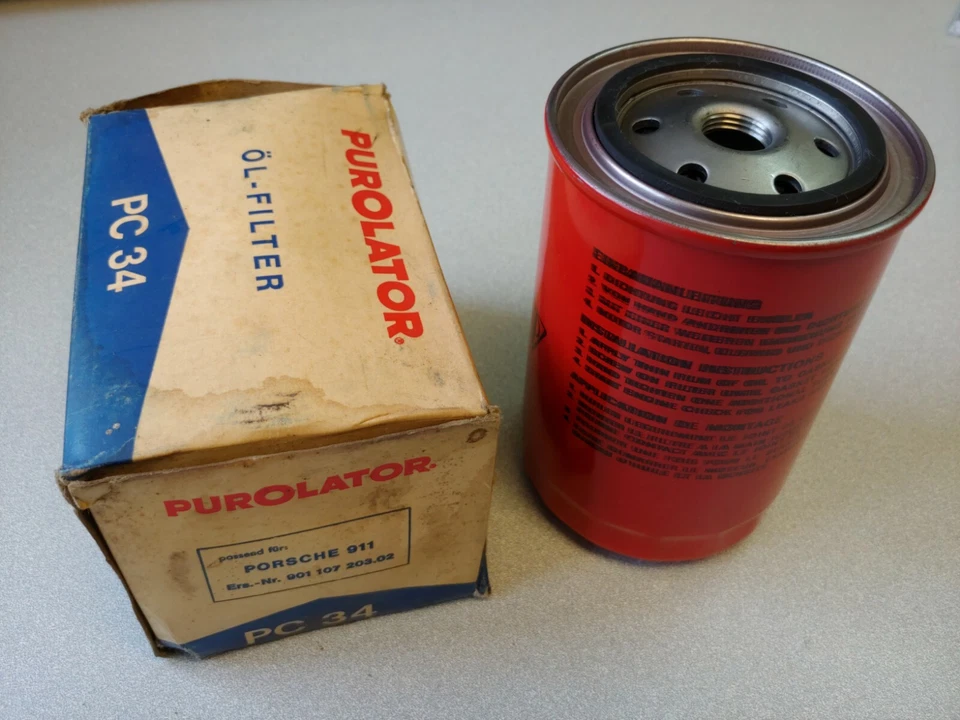 NUEVO ORIGINAL GENUINO PUROLATOR PORSCHE 911 914-6 ACEITE ACEITE ACEITE FILTRO AIRE ROJO NLA Foto 4 de 4
