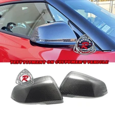 Fits 20-26 Toyota GR Supra JDM-Style Side Mirror Covers (Dry Black Carbon Fiber)