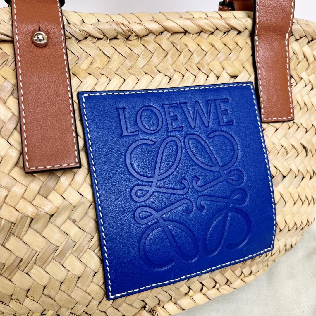 LOEWE authentic Basket Bag Tote Bag Women Blue Made in Spain LOEWE authentic Basket Bag Tote Bag Women Blue Made in Spain