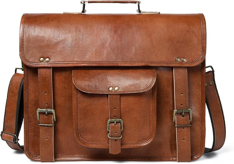 Camera Bag Vintage Leather Satchel Leather Laptop Messenger Bag