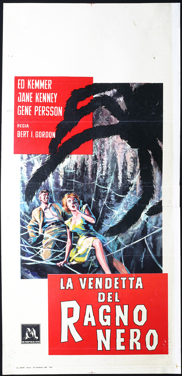 Locandina originale film La vendetta del ragno nero (1958) - Regia di Bert I. Gordon