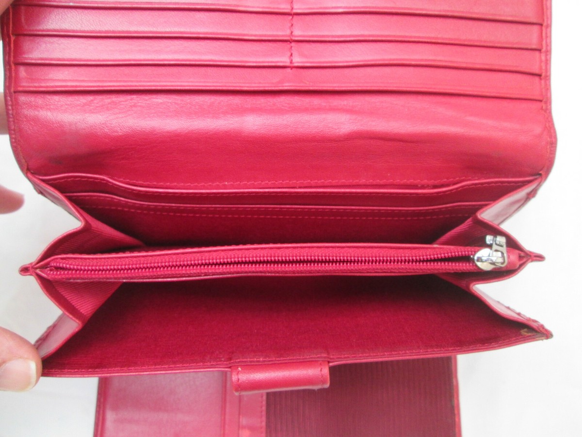 Portefeuille/Porte-Monnaie Vintage L'Aiglon En Cuir Rouge - Occasion Bon État