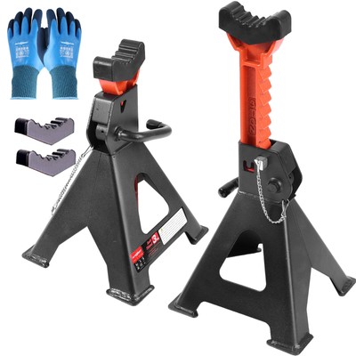 X2 Steel 6 Ton Double Locking Pin Car Axle Jack Stands Lifting Auto Repair 3 Pad