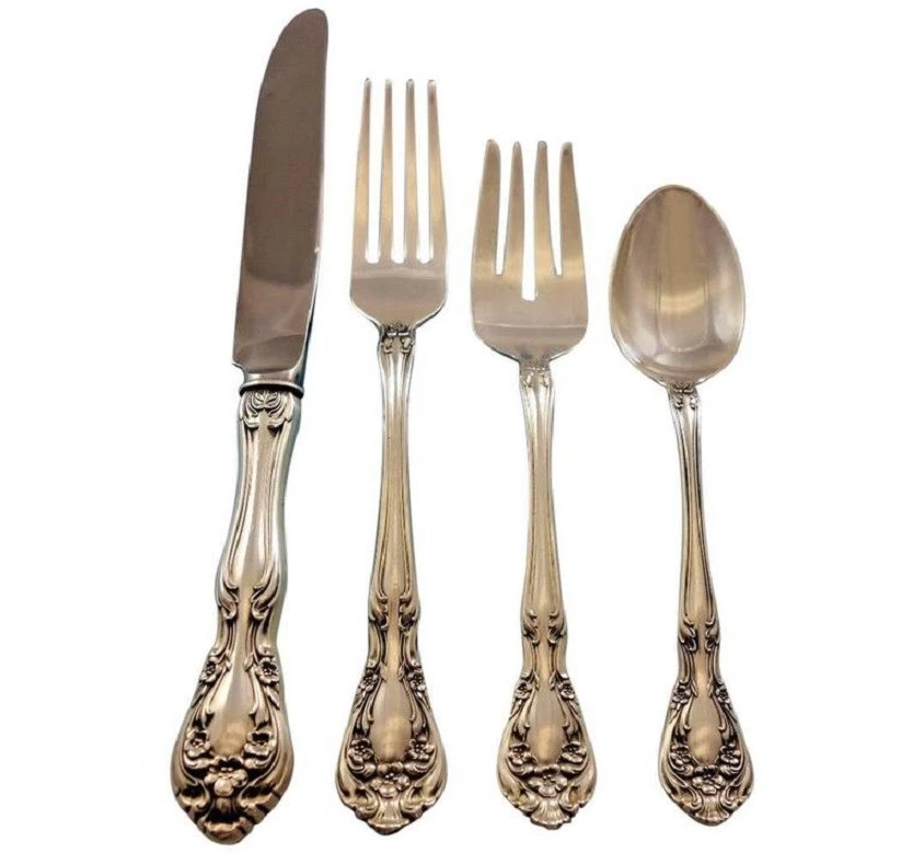 Alvin Chateau Rose Antique US Sterling Silver Flatware-Sets for