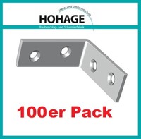 100 StÜCk Hohage Stuhlwinkel LäNge 75 Mm Breite 18 Mm StäRke 2 Mm Eisen Verzinkt