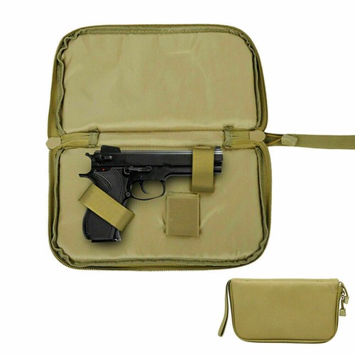 New Tactical Army Padded Pistol Handgun Storage Pouch Gun Bag Hunting Carry Case - Picture 2 of 13