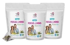 Cognitive function brew - FOCUS AND MIND HERBAL TEA - Lions Mane Mushroom 3 Pack