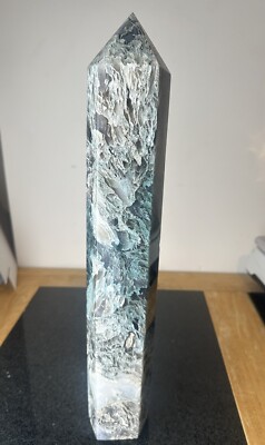 Riesige große 4 kg Moosbaum Turm Punkt Kristall Edelsteine Mineralien Druzy Statement