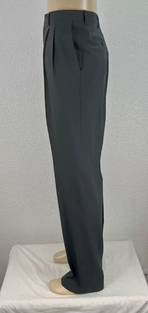 Zanieri Zignone High Twist 100% Wool Men's Green Dress Pants