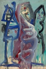 Dipinto di Damiano Bernard, dipinto tecnica mista su carta reintelata 110x76 cm