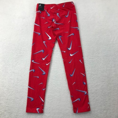 Nike Girls Sportswear Tights Pants XL Favorites All Over Red Logo NEW - Picture 10 of 11