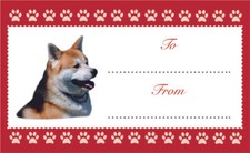 AKITA Dog Christmas Birthday Gift labels Sticker Dog Animal Pet Lover 
