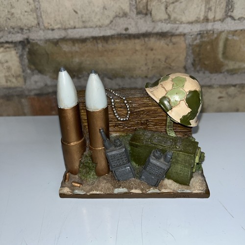 Timezone Co. Nikko Quartz VTG Timepiece Military Honor Clock Hand Painted Resin - Picture 3 of 6
