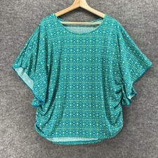 Unbranded T-Shirt Women M Blue Geometric Shor...