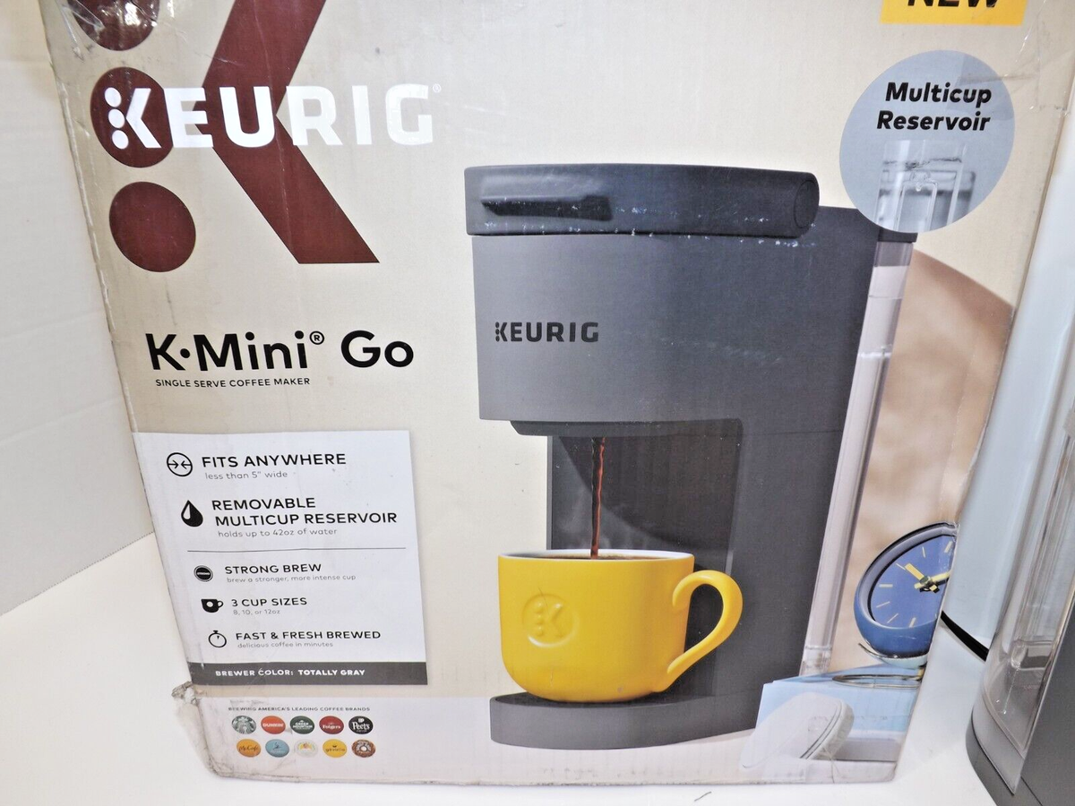Keurig K-Mini Go Single-Serve K-Cup Pod Coffee Maker Gray In box