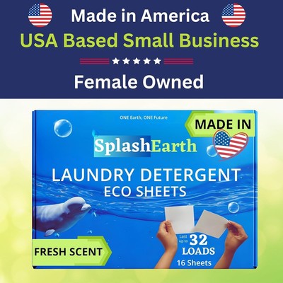 Travel Laundry Detergent Sheets Made in USA, Liquidless Washer Sheet, Eco Friend