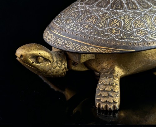 Antique tortoise desk bell, Mechanical, Anglo-Indian - Picture 3 of 11
