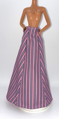 Barbie Inspiring Women Helen Keller Doll Outfit Pink Striped Full Length Skirt