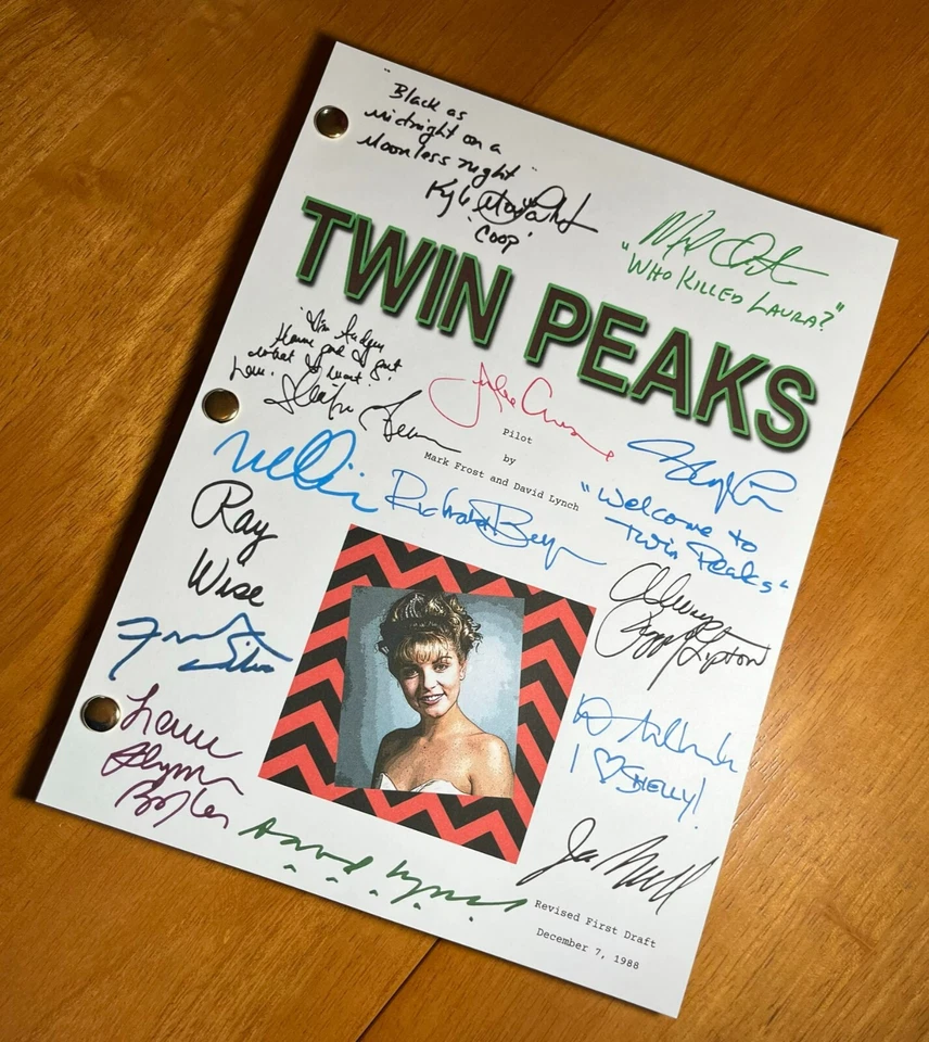 Guión piloto Twin Peaks firmado por elenco - reimpresiones de autógrafos - Dale Cooper Foto 2 de 4