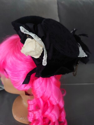 RQ-BL Spooky Halloween bird Skull pirate steampunk goth fascinator hat RQ-BL Bird Skull Pirate Steampunk Goth Fascinator Hat  main image 3