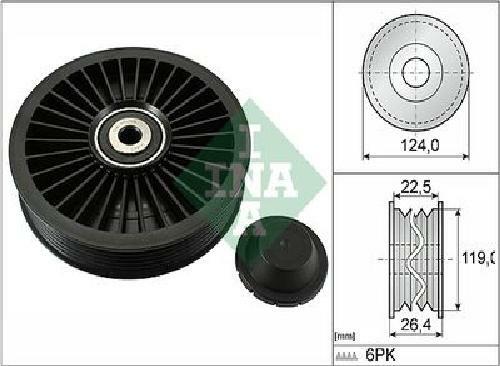Original INA Umlenk-/FüHrungsrolle Keilrippenriemen 532 0242 10 FüR Volvo-image