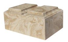 Extra Large Companion Cremation Urn For Ashes Cultured Marble Beige Tuscany