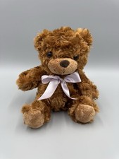Brown Teddy Bear Plush W/ Pink Ribbon Bow Tie 8  Stuffed Animal No Tag