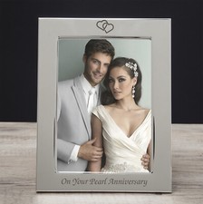 Silver 5x7 or 4x6 On Your Wedding Anniversary Photos Pictures Frames Gifts Day