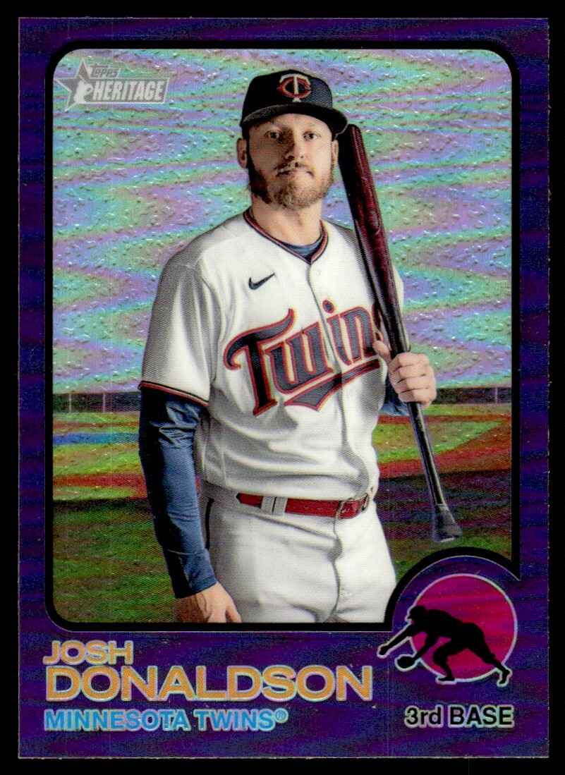 2022 Topps Heritage Chrome Purple Refractor Josh Donaldson Twins #110