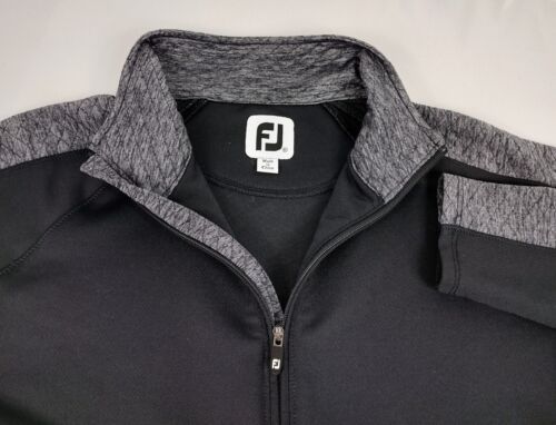 Footjoy Womens Sz M Black & Gray 1/4 Zip Long Sleeve Pullover Golf Sweater EUC! - Picture 1 of 7