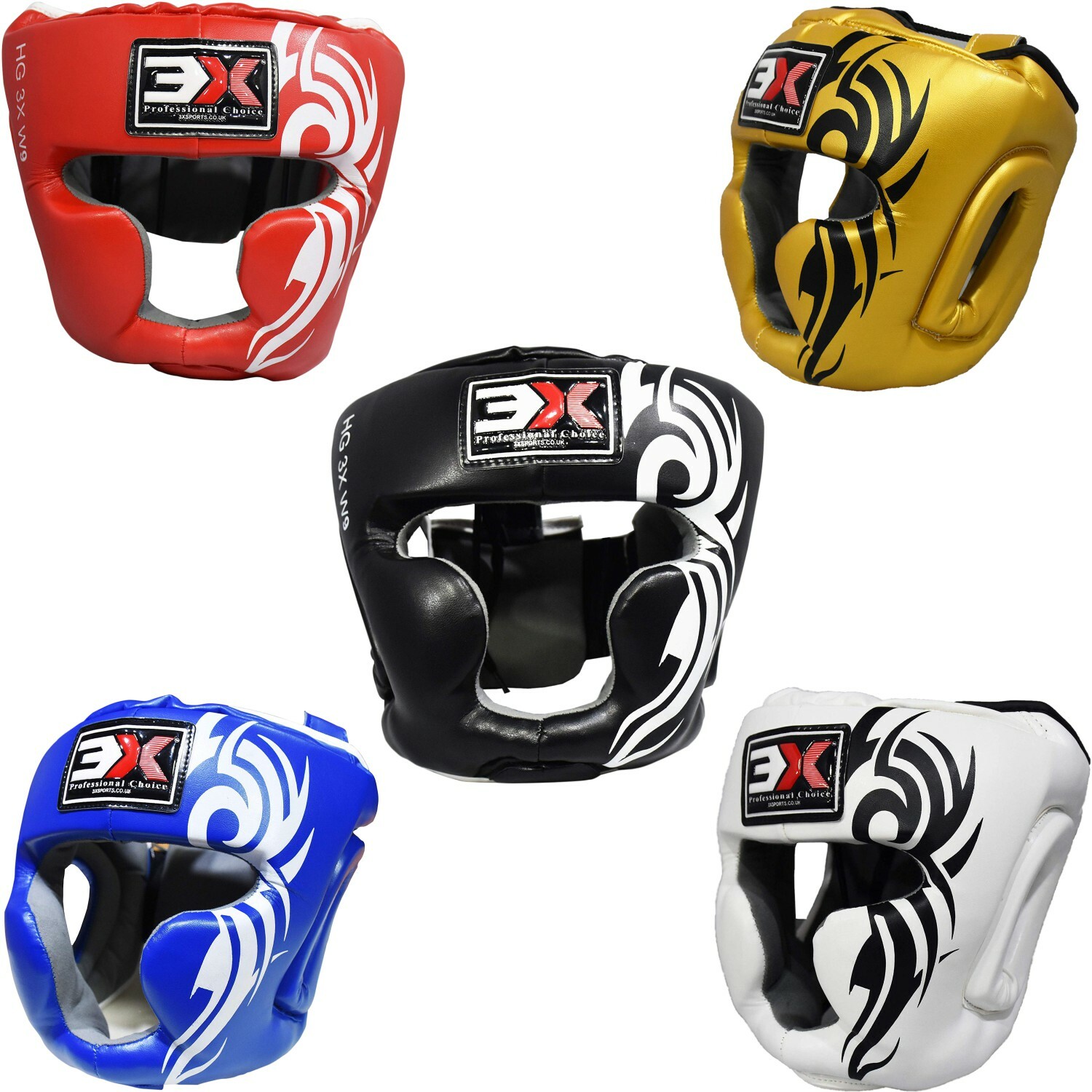 3X Sports Kids Synthetic Leather Boxing Head Guard MMA Helmet Martial