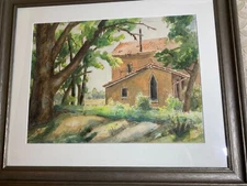 E.G Synder "Farm House And Landscape Scene" Watercolor Painting - Signed/Framed