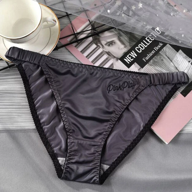 5 PIEZAS/LOTE Sexy Mujeres Sedoso Satén Bragas Cuerda Bikini Ropa Interior Calzoncillos Lencería Foto 4 de 4