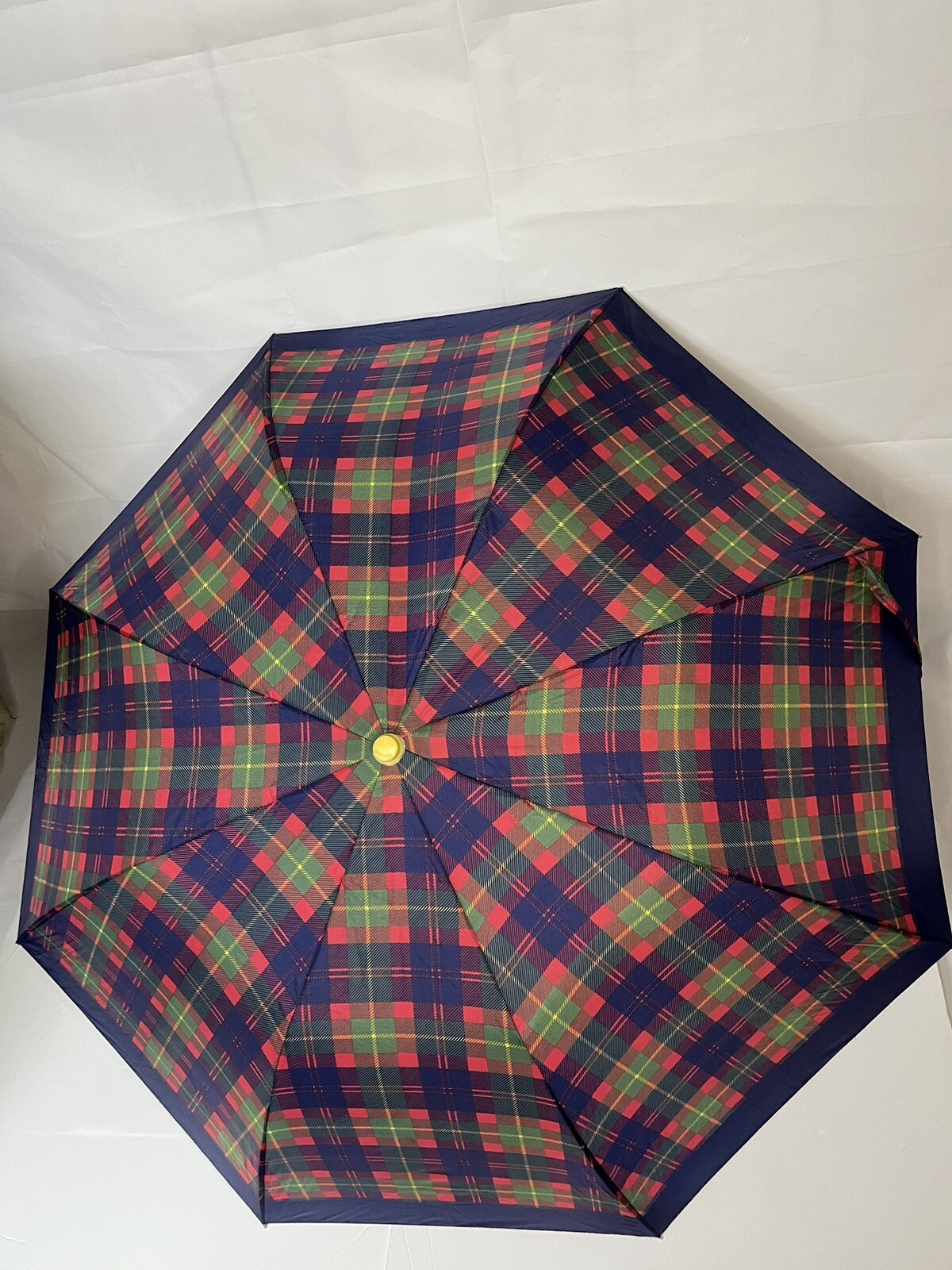 J.G. Hook Umbrella Plaid Green Red Vintage Multic… - image 9