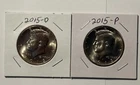 2015 P&D KENNEDY HALF DOLLAR Set (2 COIN SET) Brilliant Uncirculated Quality.
