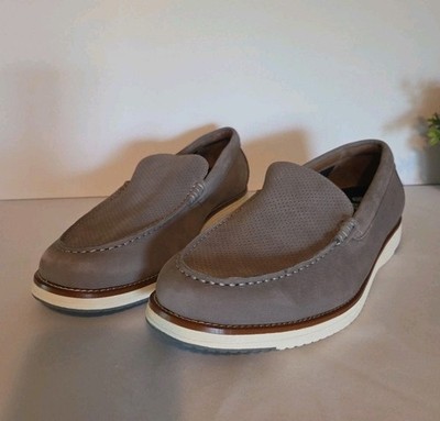 Johnston & Murphy Hodges Men s Gray Nubuck Trufoam Loafers Sz 13 Display 59-4237