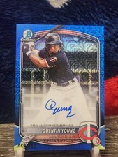 2025 Bowman Draft Mega Quentin Young Chrome Auto Blue Mojo Refractor /150 Twins