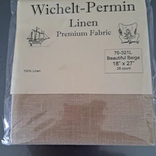 Wichelt-Permin Cross Stitch Linen - 28 Count - "Beautiful Beige" - 18" x 27" Cut