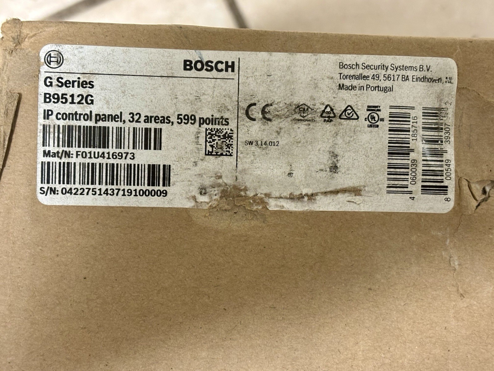 Bosch B9512G Security System Control Panel