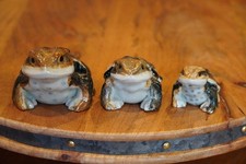 Vintage Set 3 Otagiri Ceramic Porcelain Toad Frogs Hirado Made in Japan - READ!