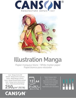 Canson Illustation 250gsm Drawing Paper high White Smooth Texture A4 pad