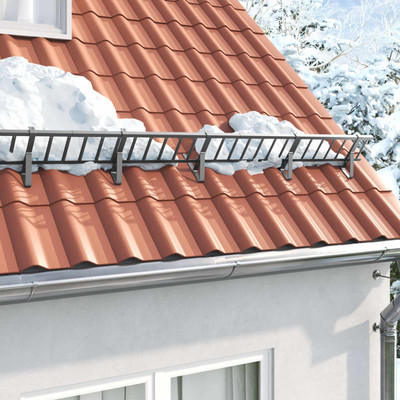 Schneefangstütze Anthrazit Stahl Pulverbeschichtet 29,5x3x34,5cm 2tlg Outdoor Set
