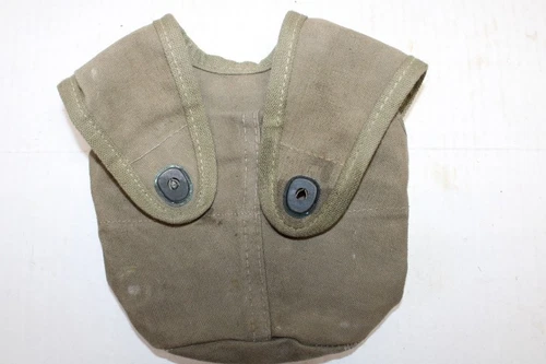 US Military WW2 USMC CROSS FLAP Canvas CANTEEN COVER Pouch Original JC36