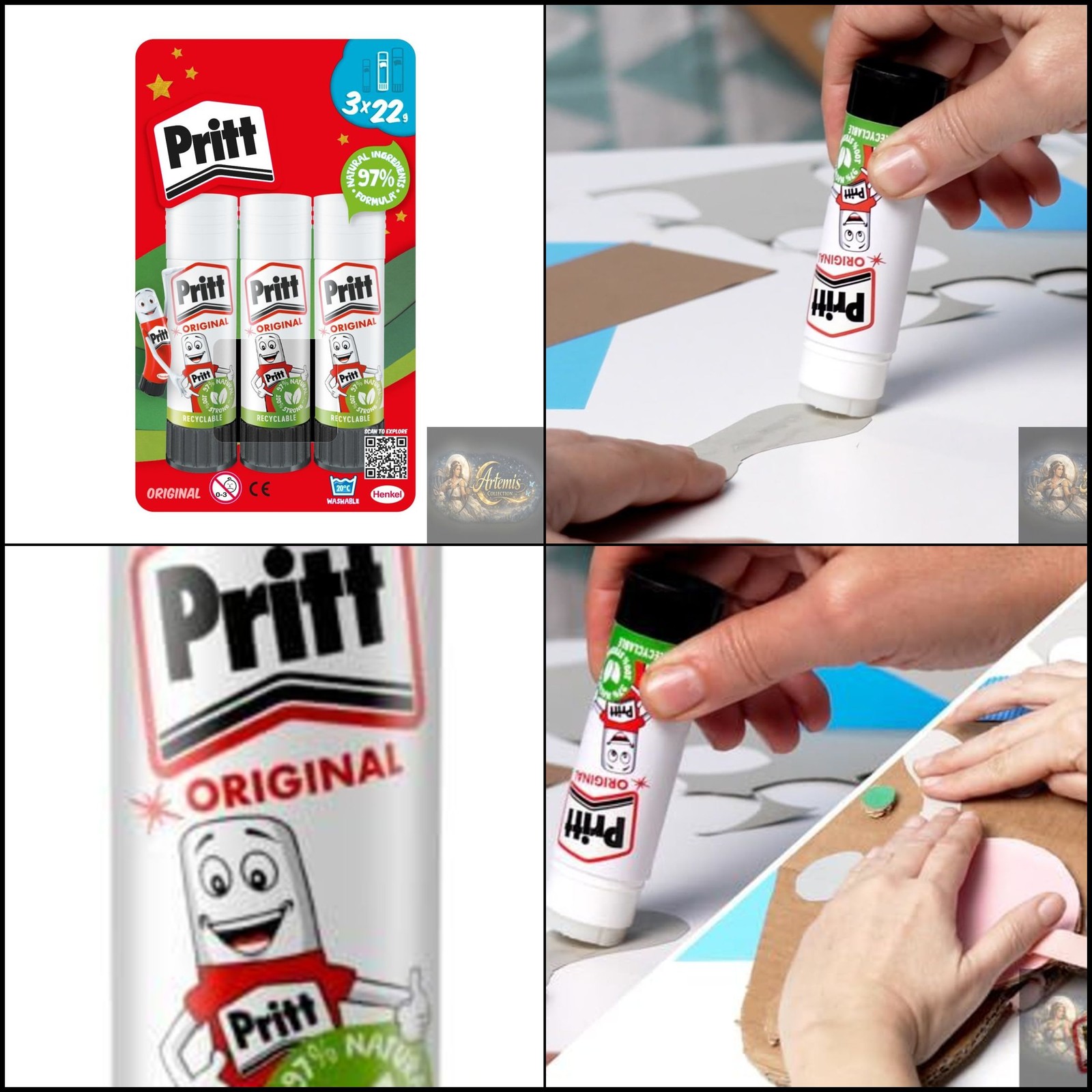 Pritt Stick Glue Stick 22g Pack of 3 3055885 HK05317 - Image 2