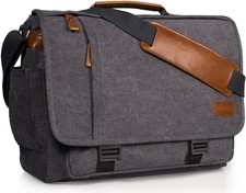 Men Messenger Bag 17-17.3 Inch Laptop Bag Water-resistant Canvas Computer Sho...